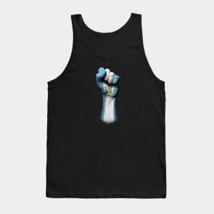 Flag of Guatemala on a Raised Clenched Fist Tank Top